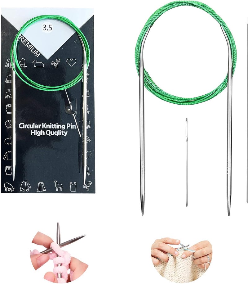 Soosui 3.5 mm Circular Knitting Needles US4 |40 inches/100 cm | Suitable for Beginners to Knit Sweaters, Scarves, Blankets and Other Projects! - Image 1